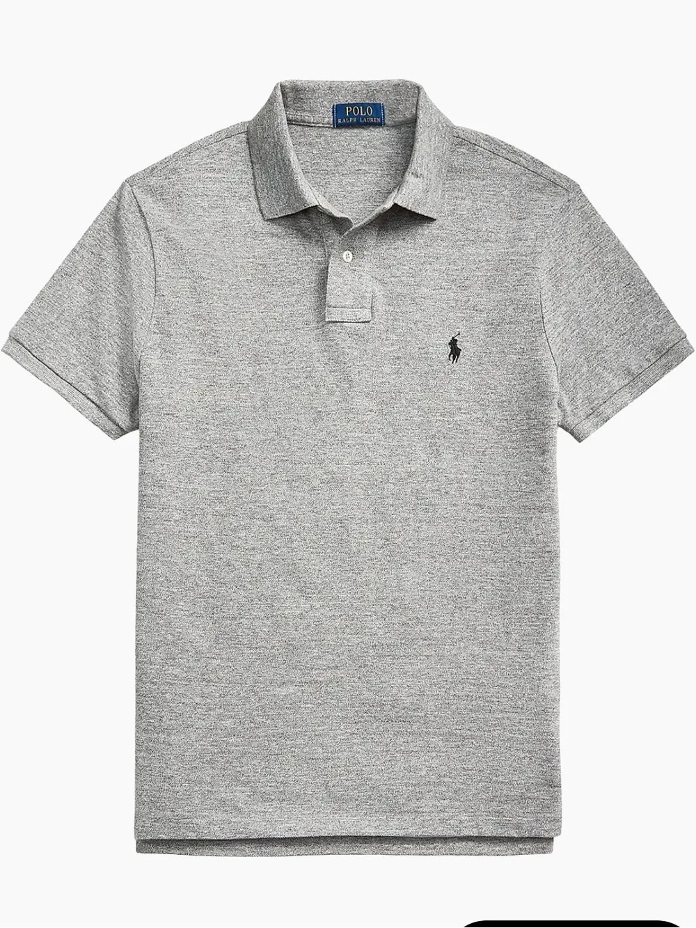 Polo by Ralph Lauren Men's Grey Heather Cotton Polo Shirt Large